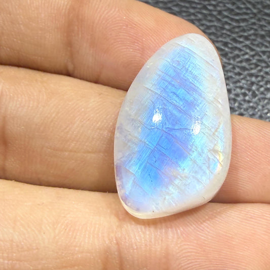 Natural Rainbow Moonstone Blue Flash Pear Moonstone, Pear Shape Loose Gemstone, Moonstone for Ring Pendant Jewelry Making (21x10x7,26cts)