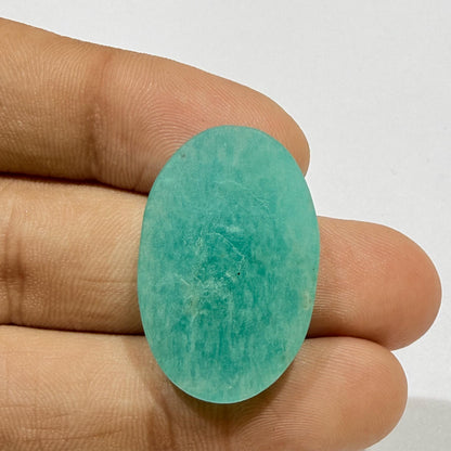 Natural Blue Green Amazonite Oval Cabochon, 28x18x5.5mm, 25cts, Loose Gemstone for Jewelry Making