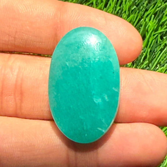 Natural Green Aventurine Cabochon Oval Loose Gemstone, Flat Back Green Oval Cabochon for Ring Pendant Jewelry (31x19.5x6.5, 36cts)