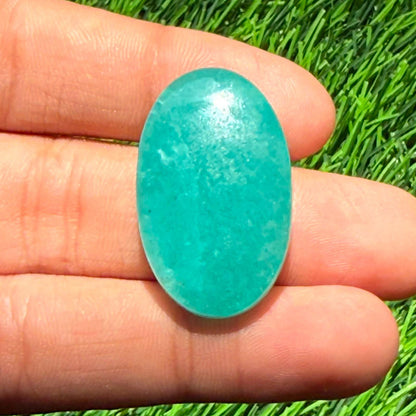 Natural Green Aventurine Oval Cabochon, 31x19.5x6.5mm, 36cts, Loose Gemstone for Jewelry Making