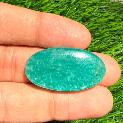 Natural Blue Green Amazonite Oval Cabochon, 34x18x6.5mm, 38cts, Loose Gemstone for Jewelry Making