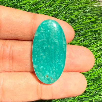 Natural Blue Green Amazonite Oval Cabochon, 34x18x6.5mm, 38cts, Loose Gemstone for Jewelry Making