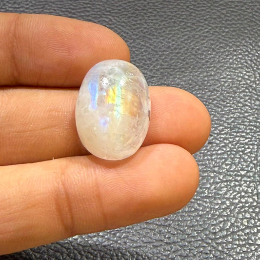 Natural Rainbow Moonstone Oval Cabochon |Blue Oval Loose Gemstone | Genuine Moonstone for Ring Pendant |Jewelry Making Supply(20x10x8,20mm)