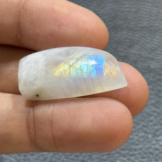Natural Rainbow Moonstone, Blue Flash Freeform Moonstone, Loose Moonstone Gemstone, Designer Stone for Jewelry Making (31x11.5x7,23cts)