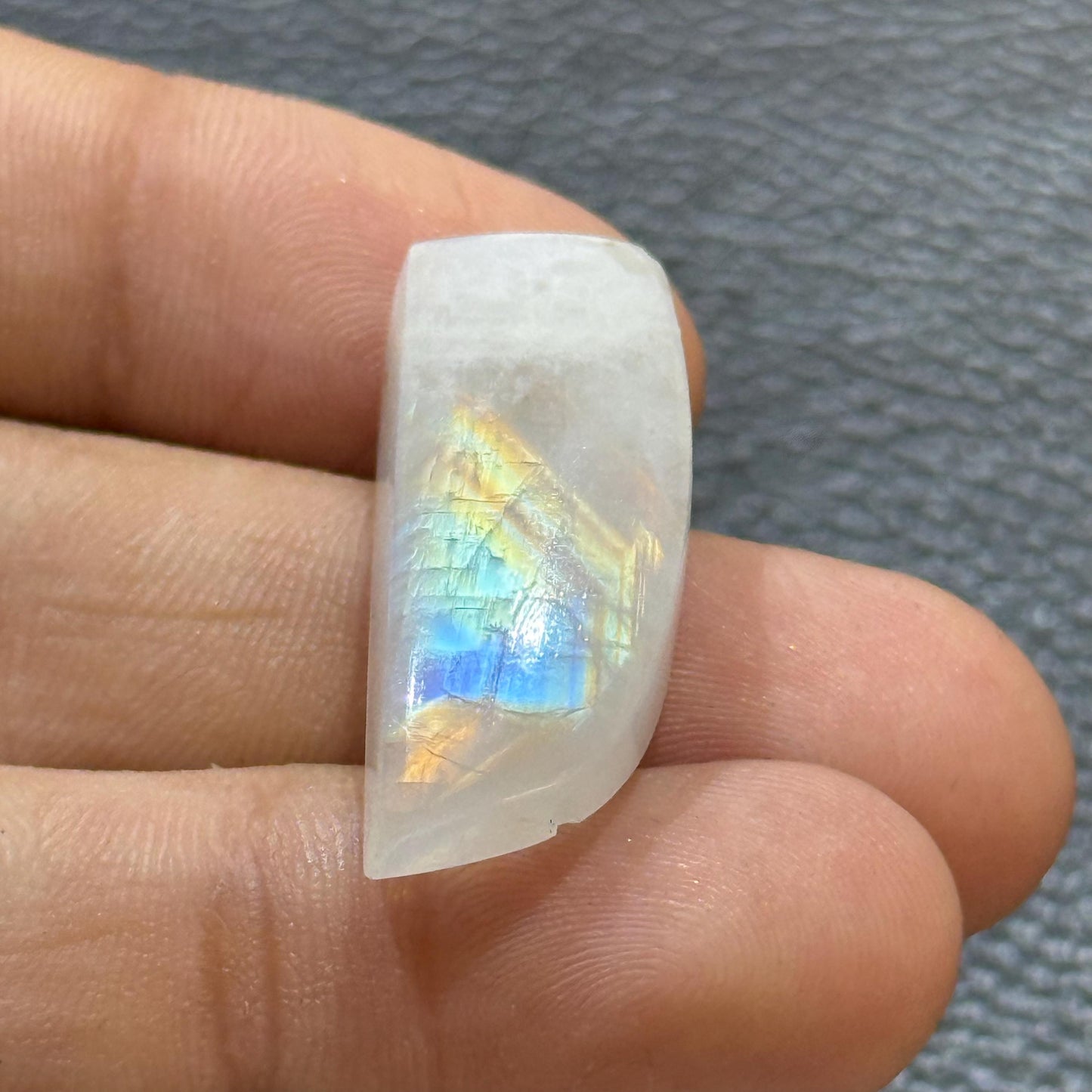Natural Rainbow Moonstone, Blue Flash Freeform Moonstone, Loose Moonstone Gemstone, Designer Stone for Jewelry Making (31x11.5x7,23cts)