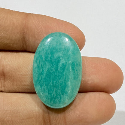 Natural Blue Green Amazonite Oval Cabochon, 28x18x5.5mm, 25cts, Loose Gemstone for Jewelry Making