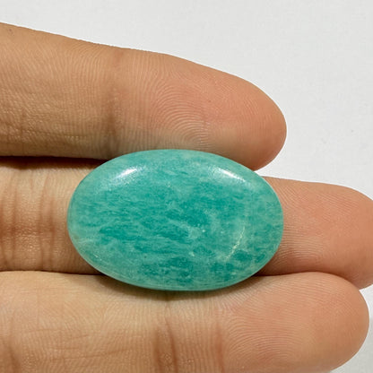 Natural Blue Green Amazonite Oval Cabochon, 28x18x5.5mm, 25cts, Loose Gemstone for Jewelry Making