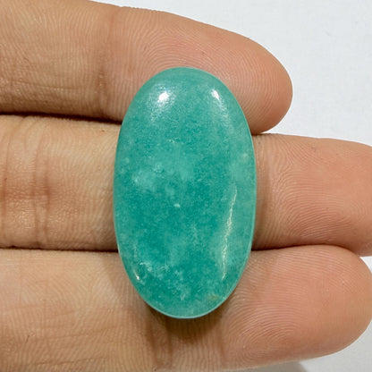 Natural Blue Green Amazonite Oval Cabochon, 28.5x16.5x5.5mm, 29cts, Loose Gemstone for Jewelry Making