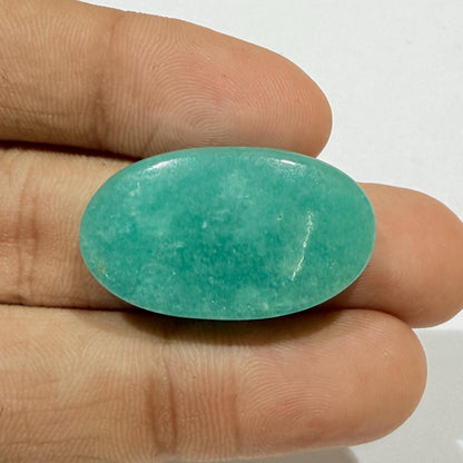 Natural Blue Green Amazonite Oval Cabochon, 28.5x16.5x5.5mm, 29cts, Loose Gemstone for Jewelry Making