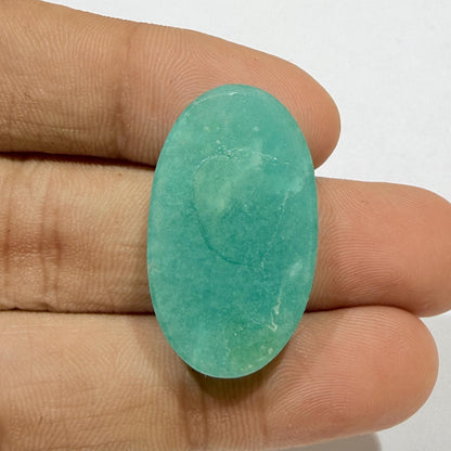 Natural Blue Green Amazonite Oval Cabochon, 28.5x16.5x5.5mm, 29cts, Loose Gemstone for Jewelry Making