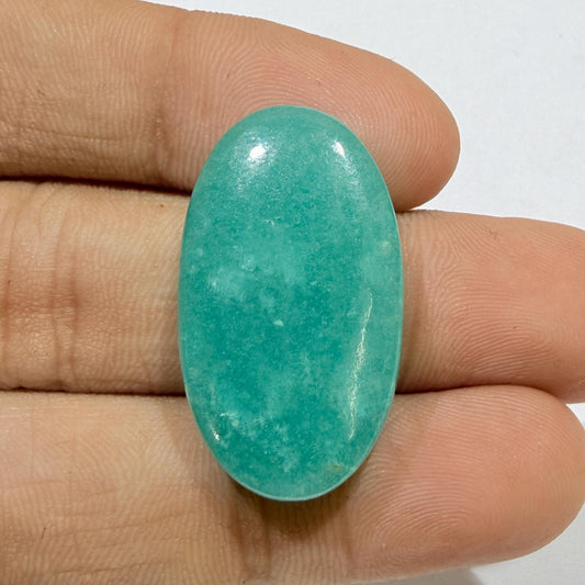 Natural Amazonite Oval Cabochon, Blue Green Amazonite Loose Gemstone, Oval Amazonite Stone for Ring Pendant Jewelry Making (29x18x6,30cts)