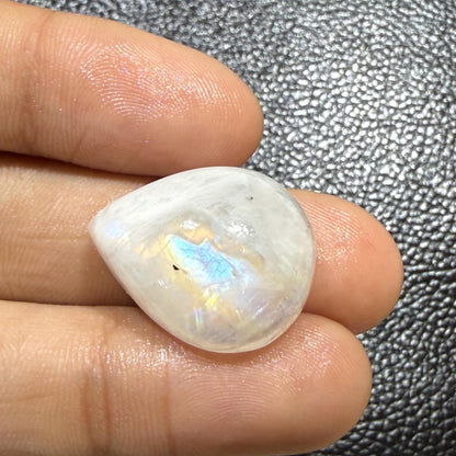 Natural Blue Rainbow Moonstone Pear Cabochon, 22.5x18x9mm, 26cts, Loose Gemstone for Jewelry Making