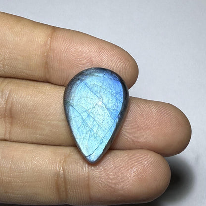 Natural Blue Labradorite Pear Cabochon, 16 cts, Loose Gemstone for Jewelry Making