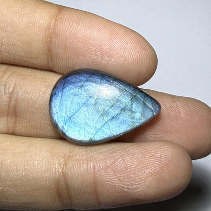 Natural Blue Labradorite Pear Cabochon, 16 cts, Loose Gemstone for Jewelry Making