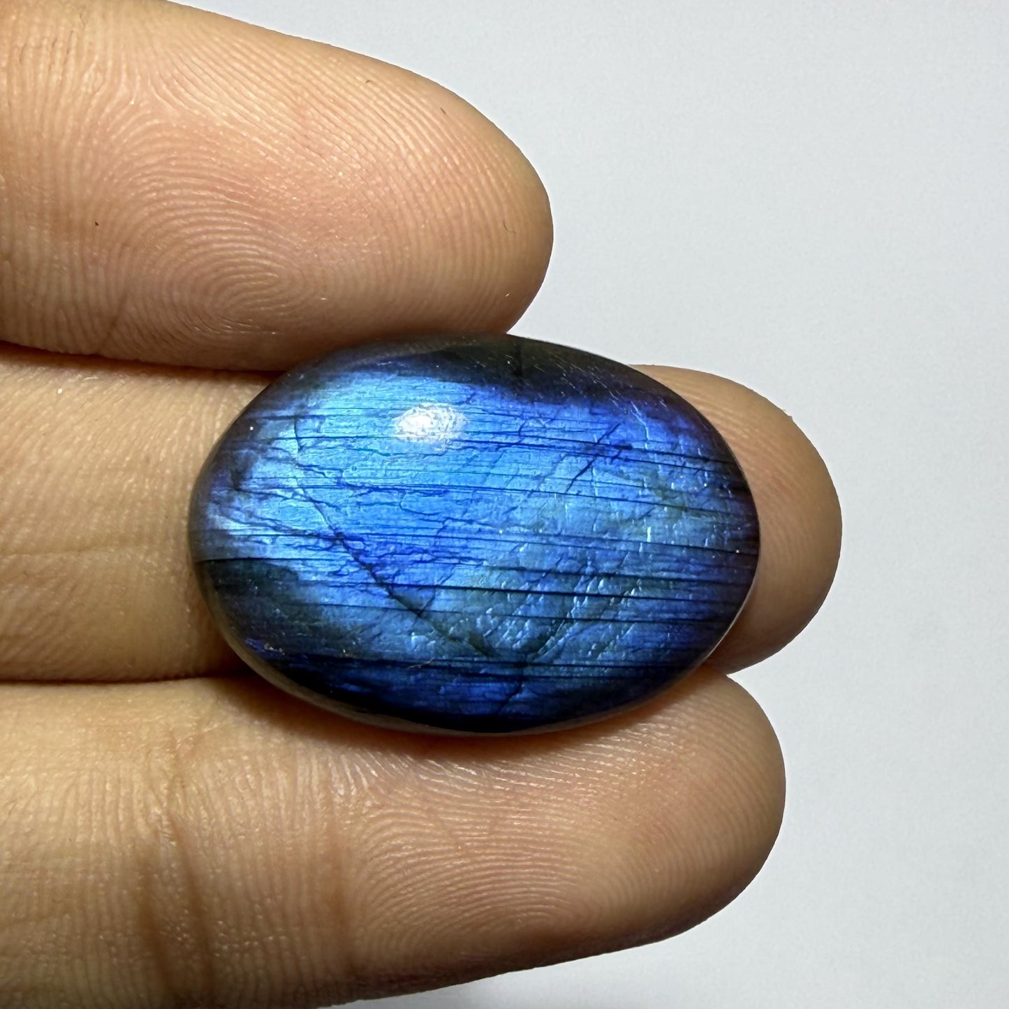 Natural Blue Labradorite Oval Cabochon, 24x17x5.5mm, 18cts, Loose Gemstone for Jewelry Making