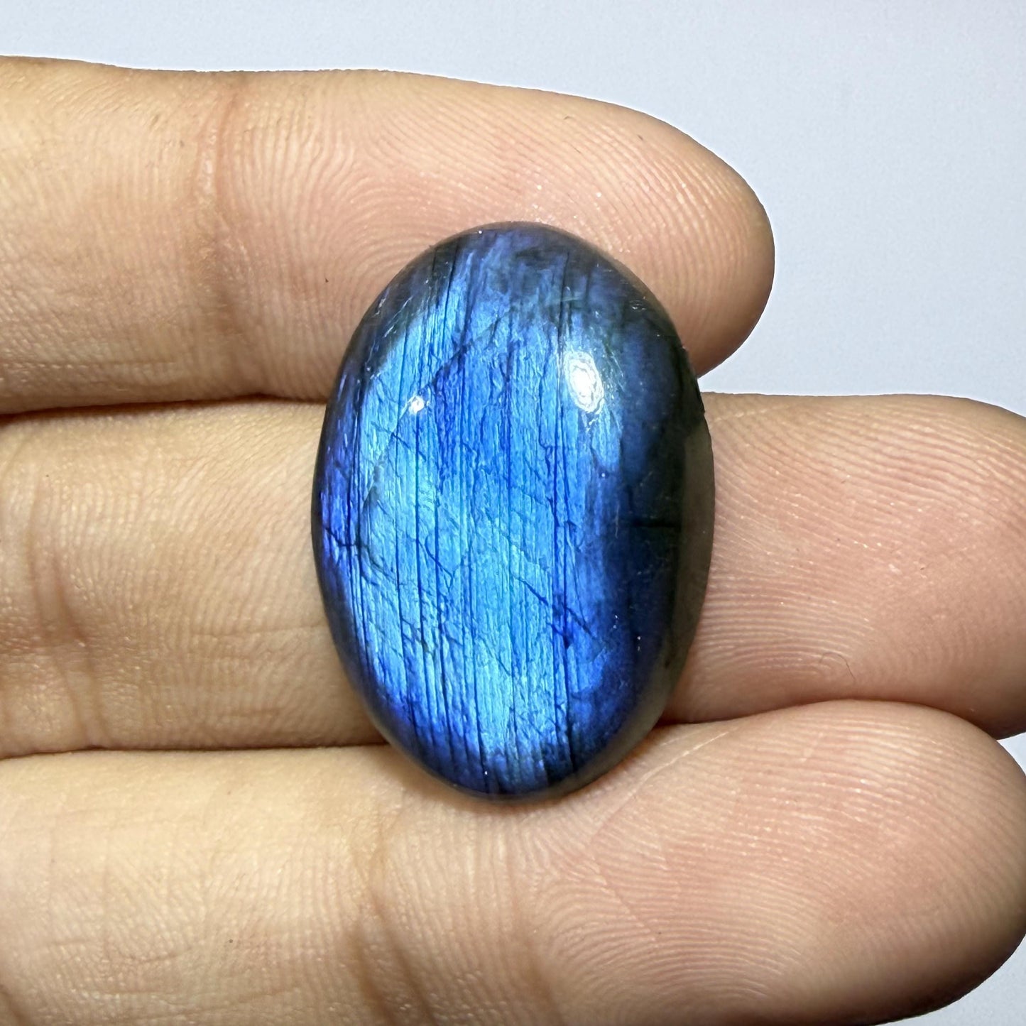 Natural Blue Labradorite Oval Cabochon, 24x17x5.5mm, 18cts, Loose Gemstone for Jewelry Making