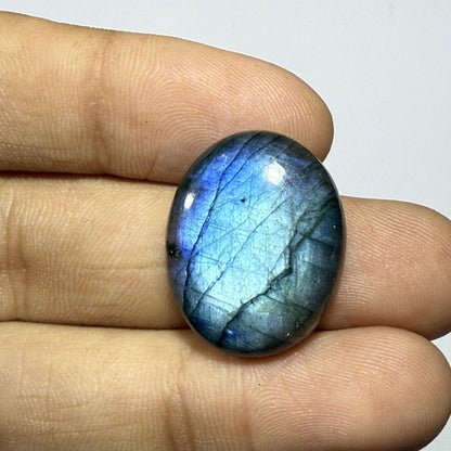 Natural Blue Labradorite Oval Cabochon, 2x17x5.5mm, 18cts, Loose Gemstone for Jewelry Making
