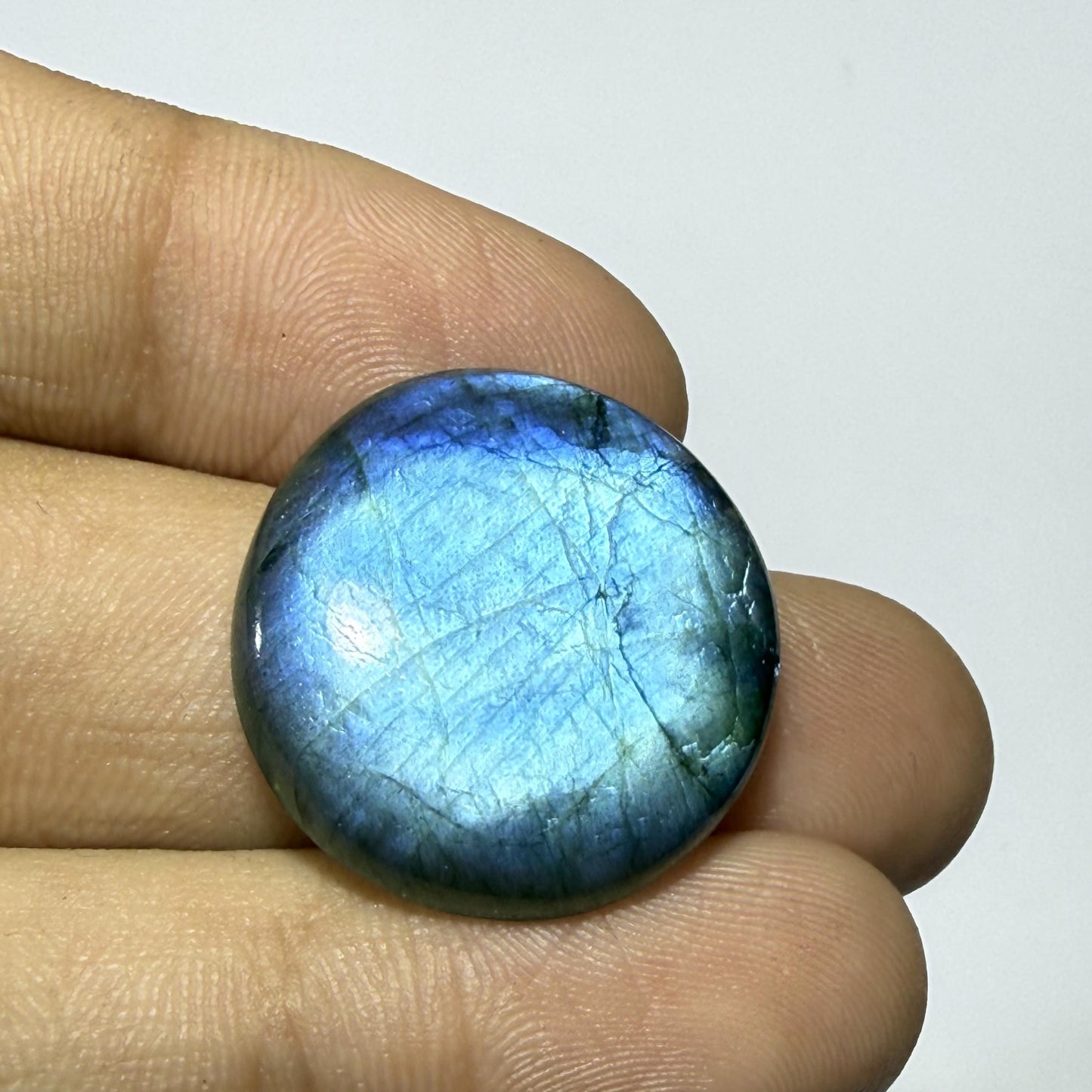 Natural Blue Labradorite Round Cabochon, 22x5mm, 21cts, Loose Gemstone for Jewelry Making