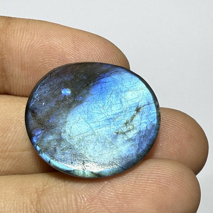 Natural Blue Labradorite Round Cabochon, 22x5mm, 21cts, Loose Gemstone for Jewelry Making