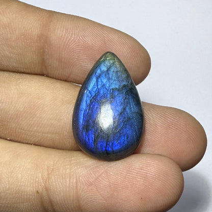 Natural Blue Labradorite Pear Cabochon, Flash Labradorite Gemstone, Pear Shape Loose Stone, Jewelry, Crystal Healing Gift (23x15x5mm 13cts)