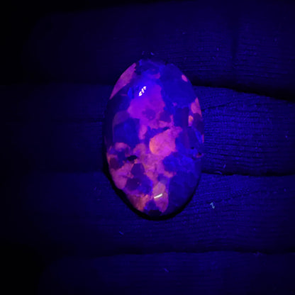 Natural UV Reactive Yooperlite Oval Cabochon, 34.5x22x5.5mm, 38cts, Loose Gemstone for Jewelry Making