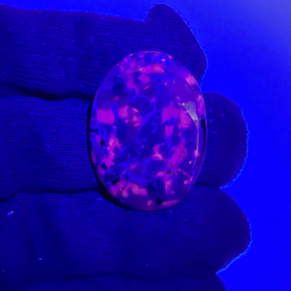 Natural UV Reactive Yooperlite Oval Cabochon, 34x24x5 mm, 36cts, Loose Gemstone for Jewelry Making