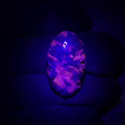 Natural UV Reactive Yooperlite Oval Cabochon, 34 Ct, Loose Gemstone for Jewelry Making