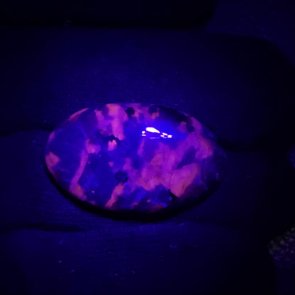Natural UV Reactive Yooperlite Oval Cabochon, 34 Ct, Loose Gemstone for Jewelry Making