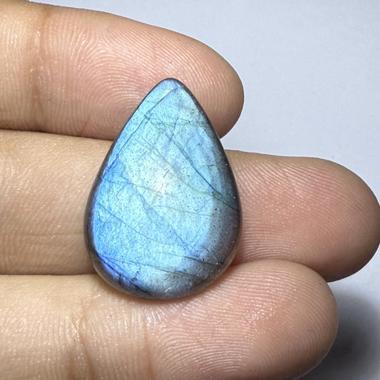 Natural Blue Labradorite Pear Cabochon, Flashy Labradorite Gemstone, Pear Shape Loose Stone, Jewelry Making Supply, Gift (24x16x5, 16 cts)