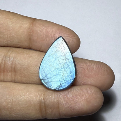 Natural Blue Labradorite Pear Cabochon, 16 cts, Loose Gemstone for Jewelry Making