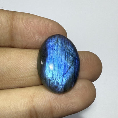Natural Blue Labradorite Oval Cabochon, 24x17x5.5mm, 18cts, Loose Gemstone for Jewelry Making