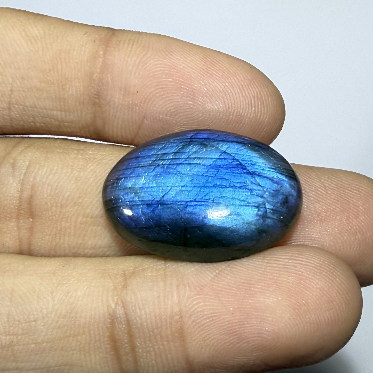 Natural Blue Labradorite Oval Cabochon, 24x17x5.5mm, 18cts, Loose Gemstone for Jewelry Making