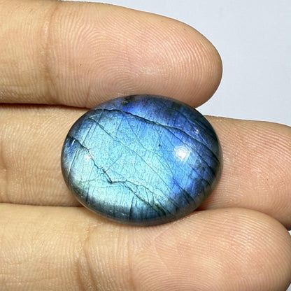 Natural Blue Labradorite Oval Cabochon, 2x17x5.5mm, 18cts, Loose Gemstone for Jewelry Making