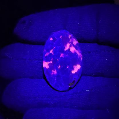 Natural UV Reactive Yooperlite Oval Cabochon, 34.5x22x5.5mm, 38cts, Loose Gemstone for Jewelry Making