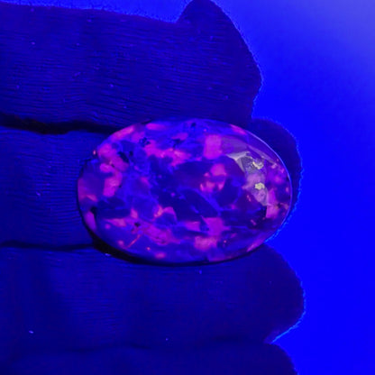 Natural UV Reactive Yooperlite Oval Cabochon, 34x24x5 mm, 36cts, Loose Gemstone for Jewelry Making