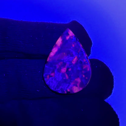 Natural UV Reactive Yooperlite Pear Cabochon, 5x4 mm, 22cts, Loose Gemstone for Jewelry Making