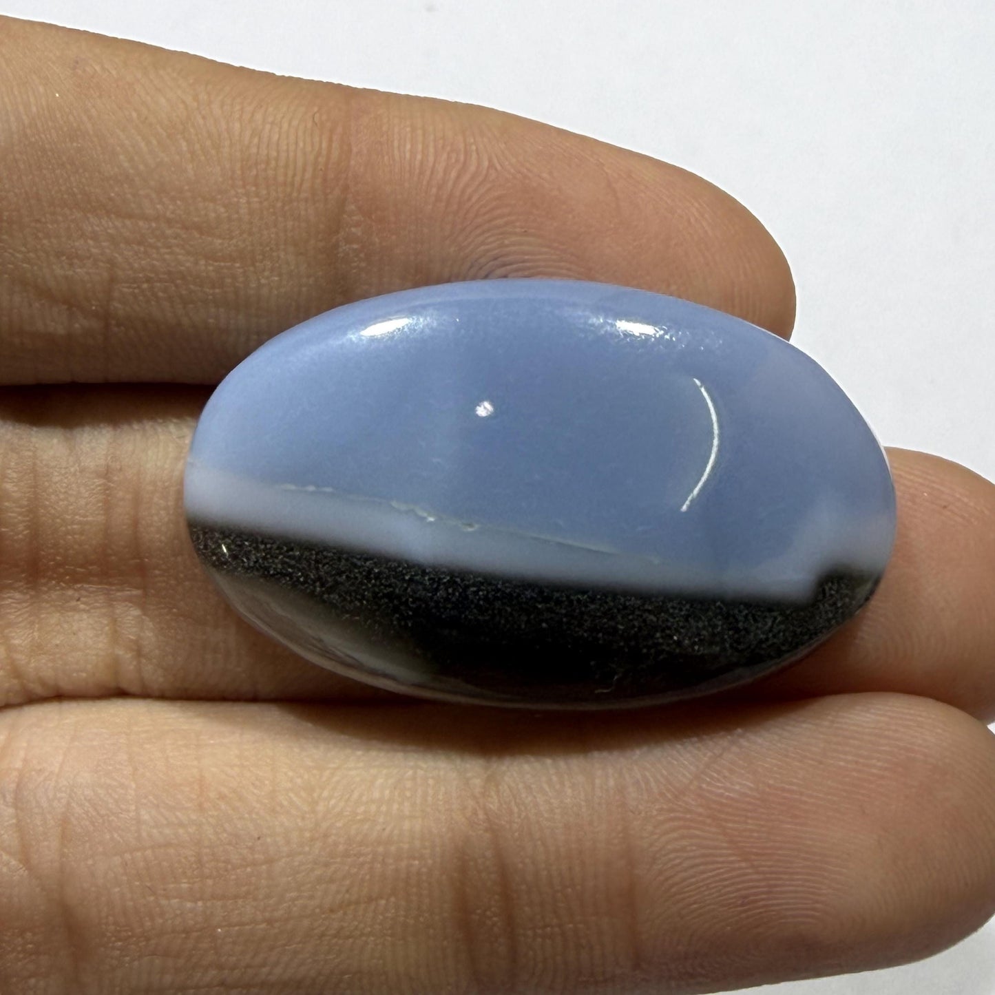 Natural Matrix Blue Opal Oval Cabochon, 31 Ct, Loose Gemstone for Jewelry Making