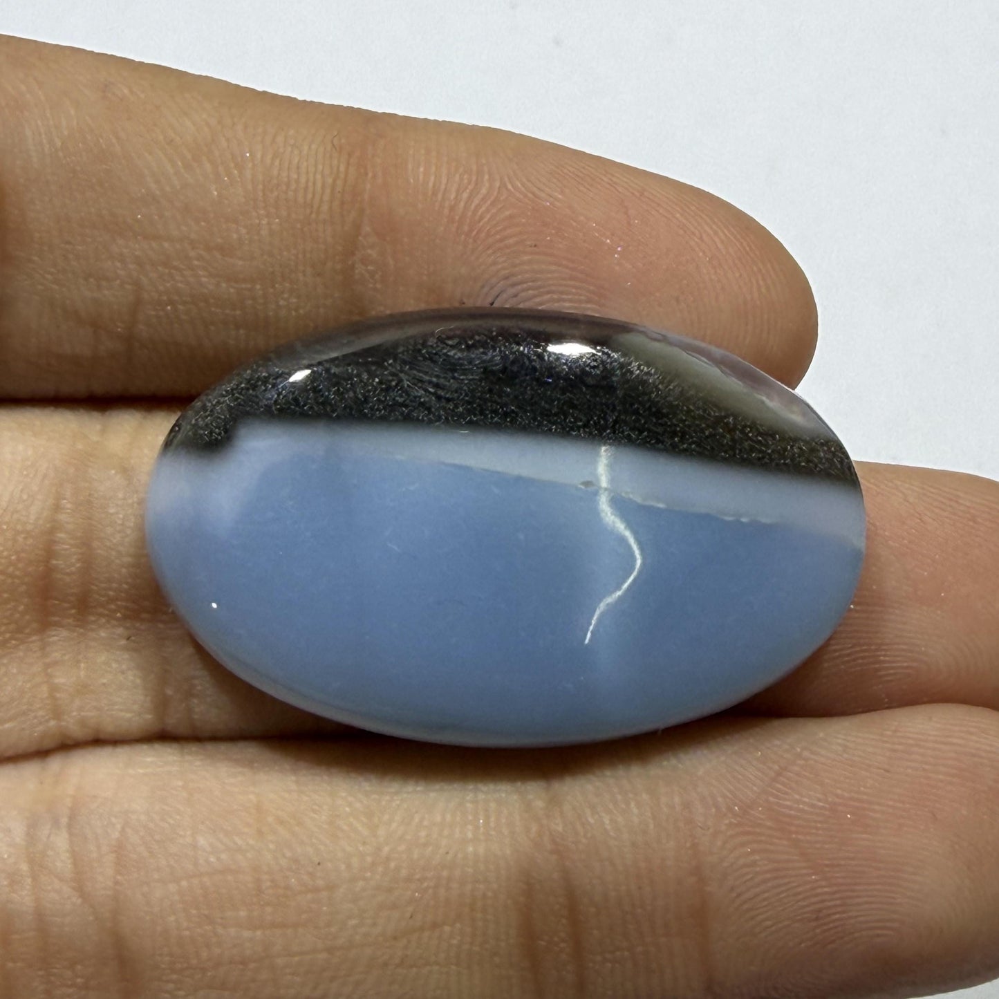 Natural Matrix Blue Opal Oval Cabochon, 31 Ct, Loose Gemstone for Jewelry Making