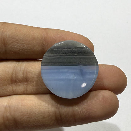 Natural Matrix Blue Opal Round Cabochon, 32 Ct, Loose Gemstone for Jewelry Making