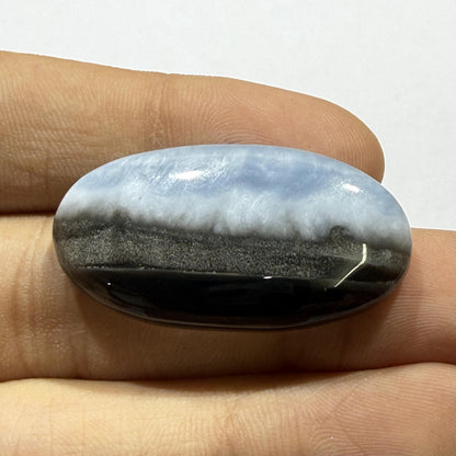 Natural Blue Opal Oval Cabochon, 35x18mm, Loose Gemstone for Jewelry Making
