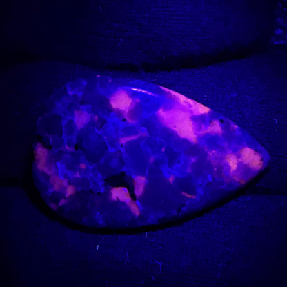 Natural UV Reactive Yooperlite Oval Cabochon, 31x19mm, Loose Gemstone for Jewelry Making