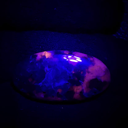 Natural UV Reactive Yooperlite Pear Cabochon, 23 Ct, Loose Gemstone for Jewelry Making