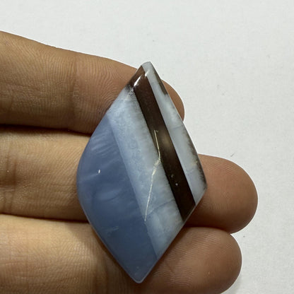 Natural Blue Opal Oval Cabochon, 40x23.5mm, 26 Ct, Loose Gemstone for Jewelry Making