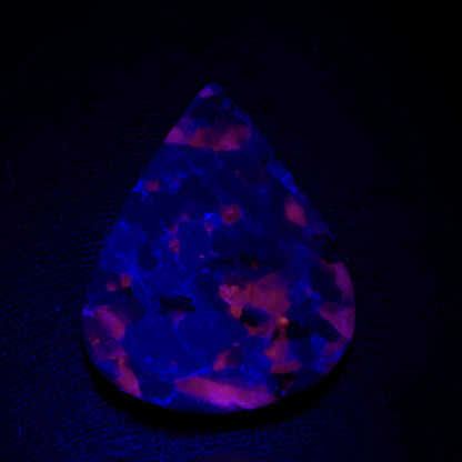 Natural UV Reactive Yooperlite Pear Cabochon, 21 Ct, Loose Gemstone for Jewelry Making