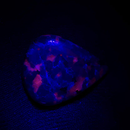 Natural UV Reactive Yooperlite Pear Cabochon, 21 Ct, Loose Gemstone for Jewelry Making