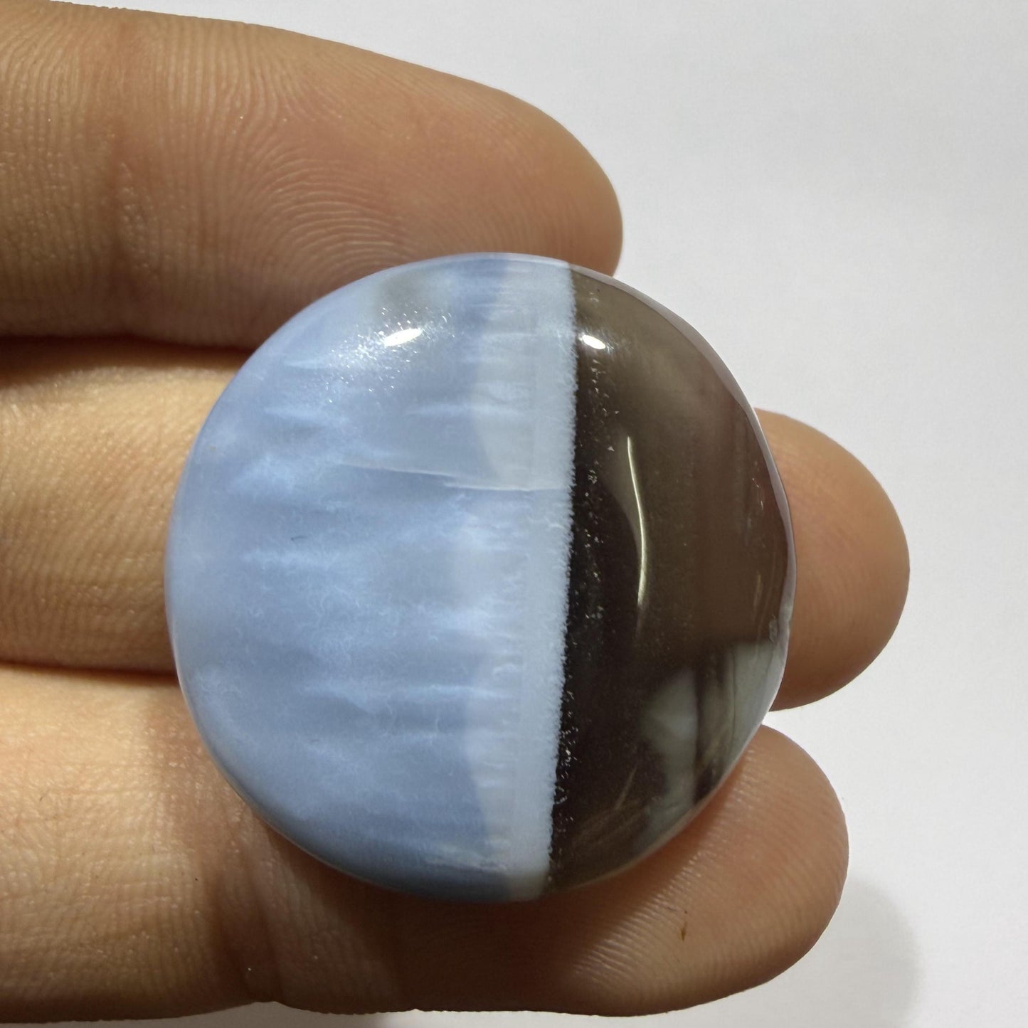 Natural Blue Opal Cabochon 26.5mm, 39 Ct Blue Opal Gemstone, Long Loose Cabochon Stone for Jewelry Making, Pendant & Ring