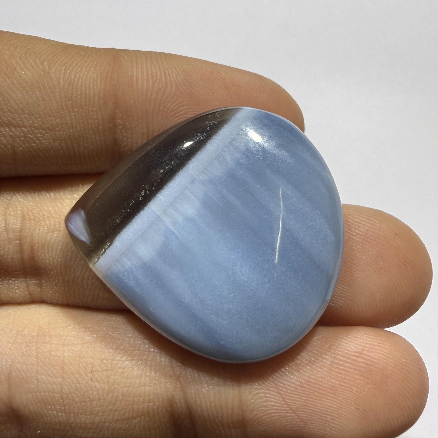 Natural Blue Opal Cabochon 31x27x7mm, 38 Ct Blue Opal Gemstone, Large Oval Loose Stone for Jewelry Making, Pendant & Ring