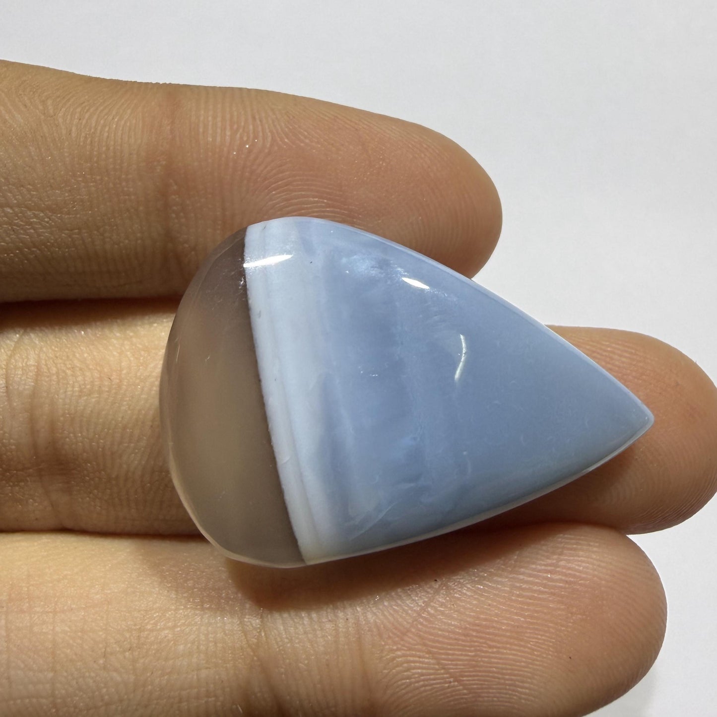 Natural Blue Opal Cabochon 31x22x6.5mm, 28 Ct Blue Opal Gemstone, Oval Loose Cabochon for Jewelry Making, Pendant & Ring