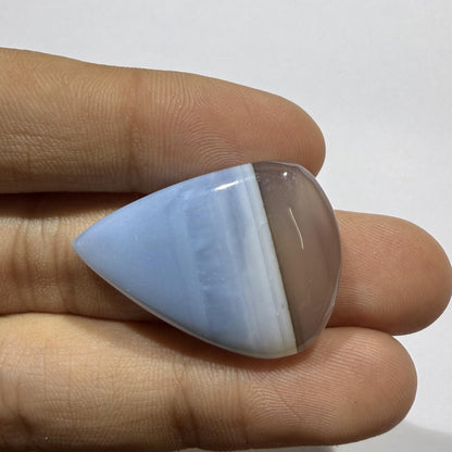 Natural Blue Opal Cabochon 31x22x6.5mm, 28 Ct Blue Opal Gemstone, Oval Loose Cabochon for Jewelry Making, Pendant & Ring