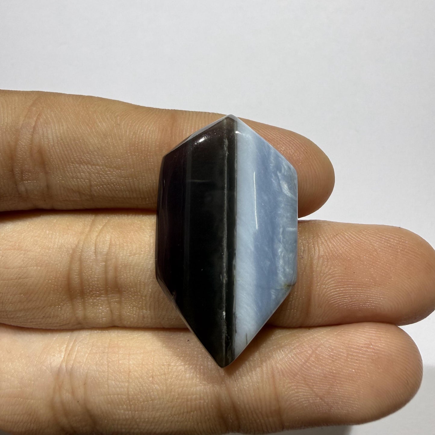 Natural Blue Opal Cabochon 33x18.5x6.5mm, 31 Ct Blue Opal Gemstone, Elongated Oval Loose Stone for Jewelry Making & Pendant